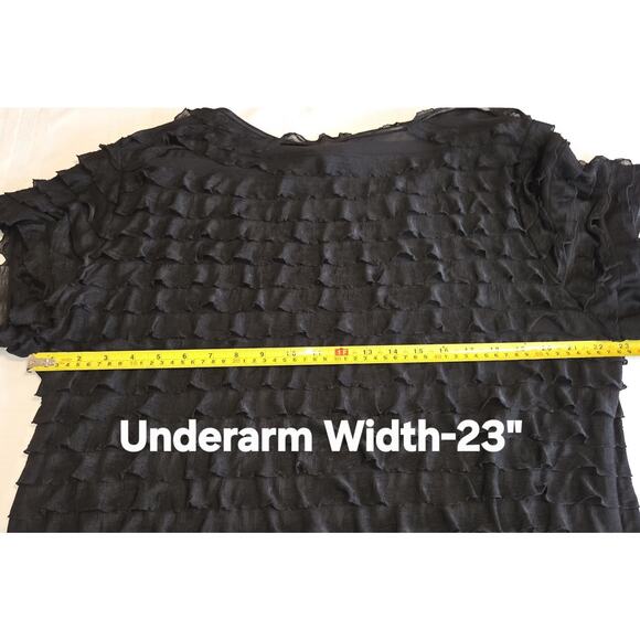 George Black Stretchy Top 4X 26/28W Tiered Ruffles Frilly Comfy Goth Witchy - Picture 13 of 15